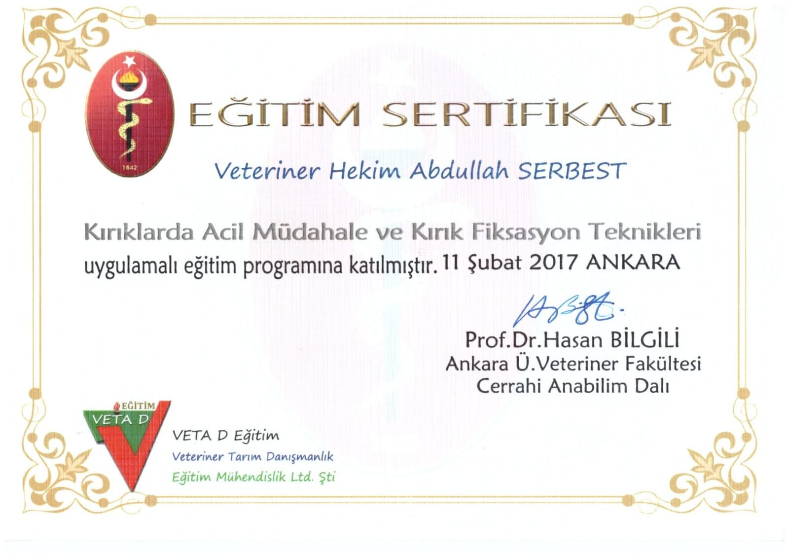 Acil Müdahale sertifikası